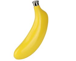 5oz Hip Bottle For Strong Beverage, Peelbanana Liqueur And Alcohol, Tropical Fruit Novelty Bottle With Screw Lid In Stainless Steel, Fruit Banana Shaped Whiskey Liqueur Alcohol Bag Bottle With Funnel