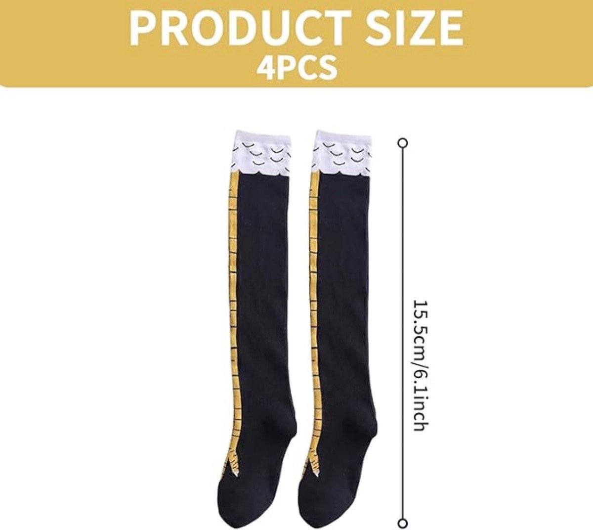 Crazy Funny Chicken Legs Voeten Over De Knie 21 Sokken, Grappige Geschenken Voor Party Nieuwigheid Sokken Voor Vrouwen 6-10, 1# over de Knee (21,65 in/55 cm