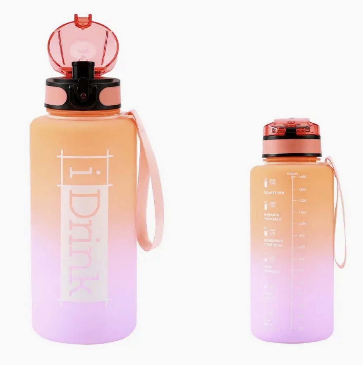 iDrink Tritan Bottle 1500 ml orange and lilac oranje en lila drinkfles 10x10x26cm