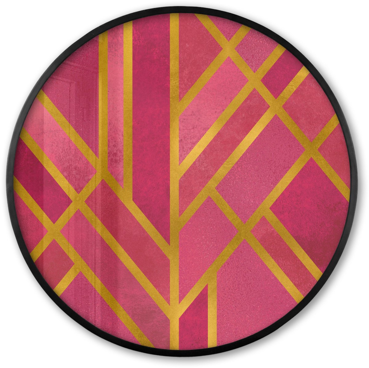 FrameYourWall Poster in lijst Rond - Fotolijst 60x60 cm - Posters - Goud - Design - Luxe - Ronde posterlijst zwart - Decoratie - Wanddecoratie woonkamer - Muurdecoratie slaapkamer Multicolor