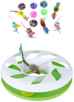 Interactief Kattenspeelgoed Set - 2-in-1 Speeltoren met speelmuis en balletje - Inclusief 12 extra speelmuizen en speelballen