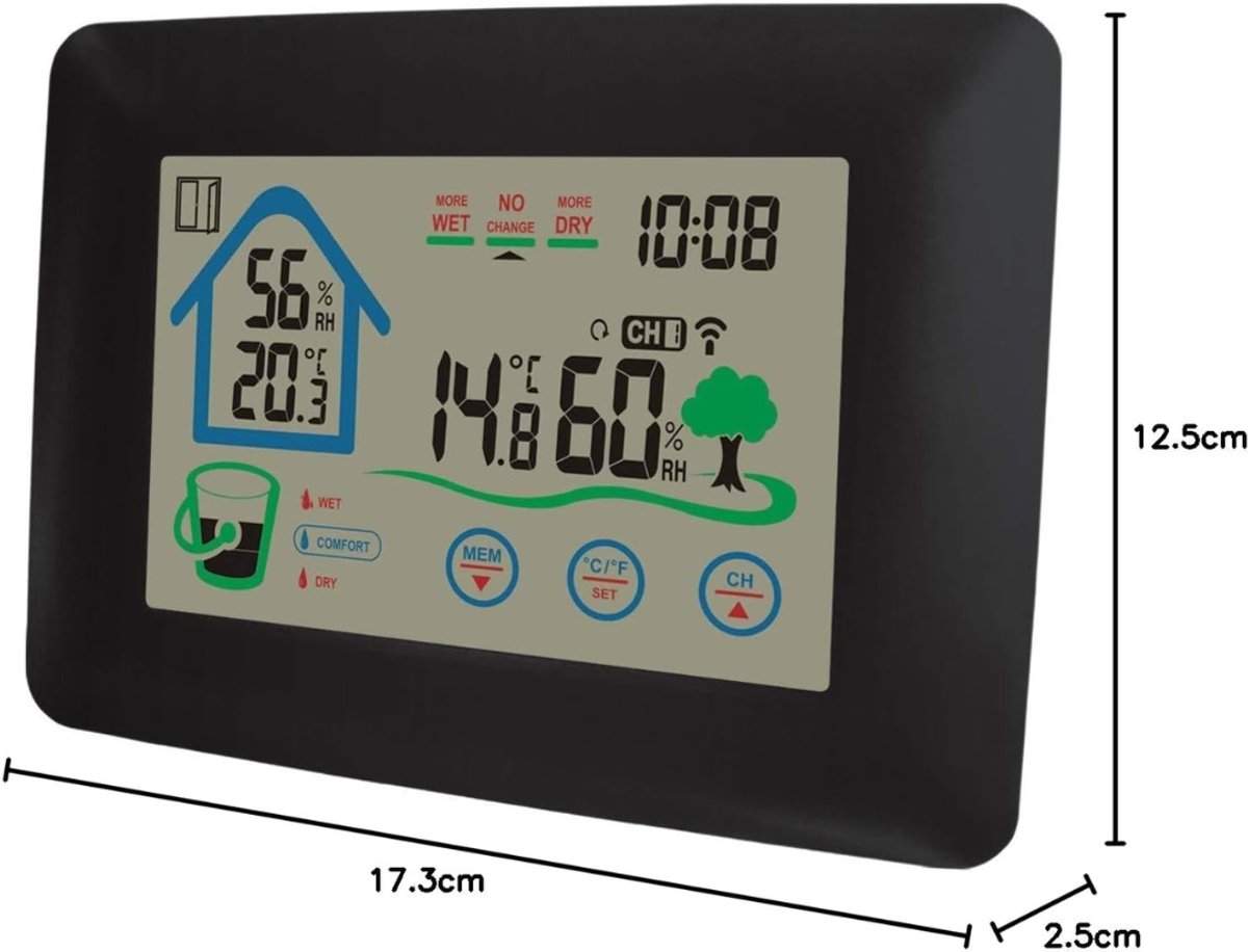 Weerstation Binnen en Buiten - Hygrometer Draadloos - Luchtvochtigheidsmeter