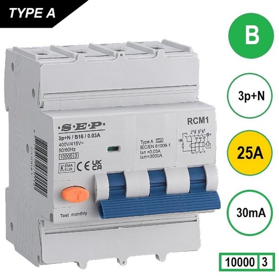 Disjoncteur différentiel triphasé + neutre B25 30 mA 10 kA RCM1 bol — free download