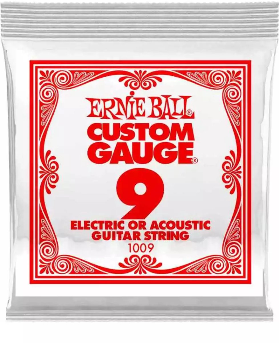 Ernie Ball Plain Steel - Losse Gitaarsnaar - .009 Plain Steel - Elektrisch en Akoestisch