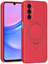 Backcover Hoesje Geschikt voor: Samsung Galaxy A17 5G & Samsung Galaxy A26 Volledig Dekkende Schokbestendige Siliconen Backcover met Ringstandaard – 360° Bescherming - Cherry Red