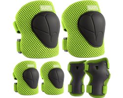 Suotu Skate Beschermset Kinderen - Skate bescherming - Skeeler Beschermset - Groen/Zwart - S