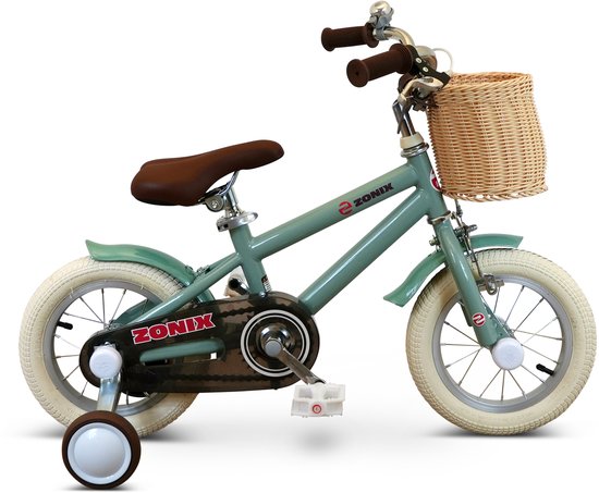 Zonix Kinderfiets 12 Inch Jongensfiets - Mintgroen Met Zijwieltjes - Leeftijd 2-4 Jaar - Kledingmaat 90-105 van Zonix — afbeelding 4