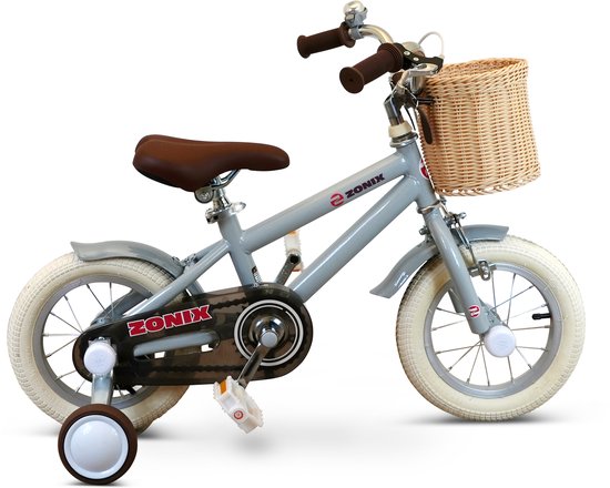 Zonix Kinderfiets 12 Inch Jongensfiets - Pastel Slate Blue Met Zijwieltjes - Leeftijd 2-4 Jaar - Kledingmaat 90-105 van Zonix — afbeelding 2