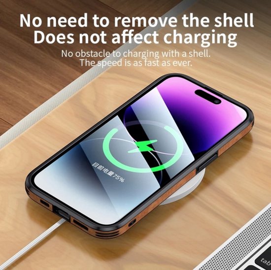 Protection élégante adaptée à votre iPhone 15 Pro Max ! Étui de téléphone en cuir de Luxe - Ajustement parfait - Avec Bumper en Verres pour une Protection Extra - Matériau en Siliconen résistant aux chocs - Elegant et durable - Marron