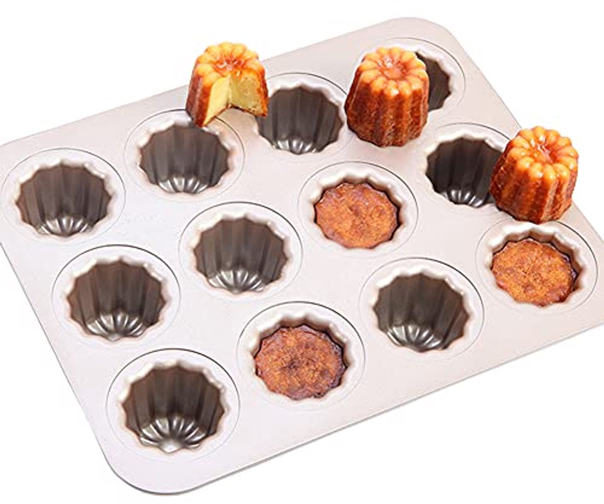 Mini Bakvormen voor Cannelés en Muffins, Antiaanbak, Perfect voor Cupcakes
