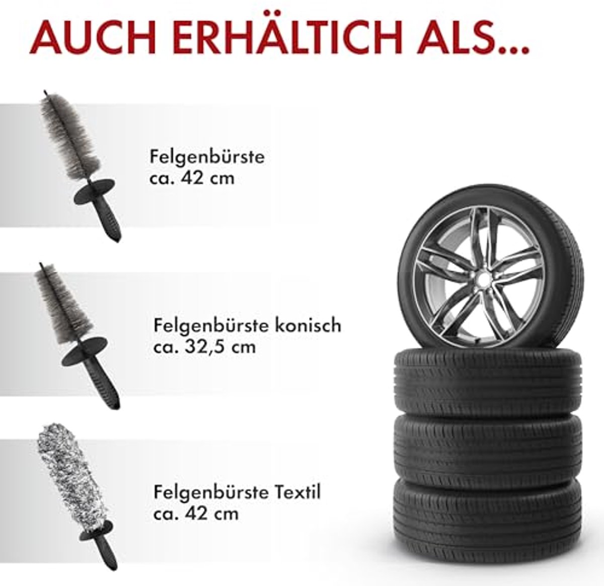 Premium microvezel velgenborstel met ergonomische handgreep en spatbescherming voor kras- en streeploos reinigen