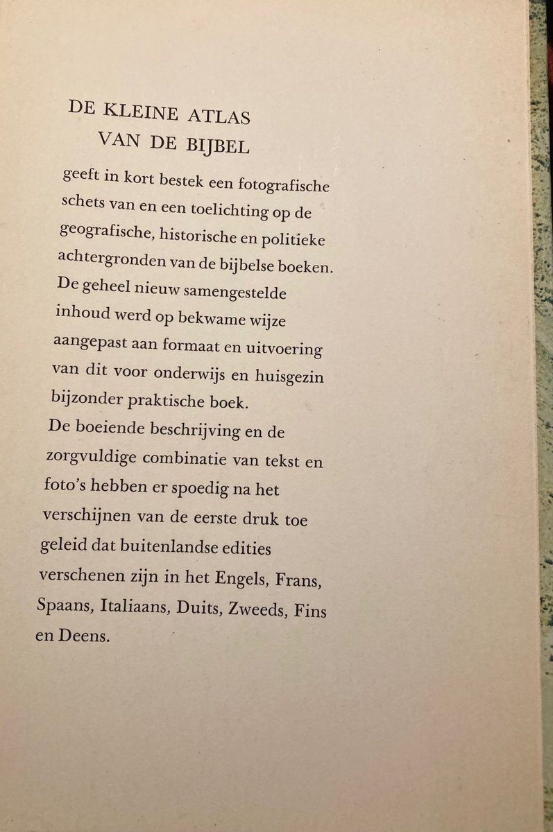 Tekst op de titelpagina van het boek "De kleine atlas van de Bijbel".