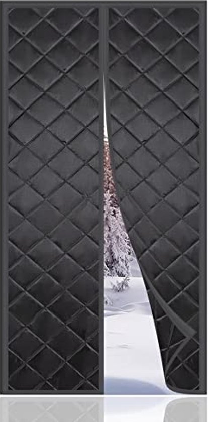 Magnetisch Thermisch Geïsoleerd Deurgordijn 90 X 205 Cm Winddicht Koudebestendig For Woonkamer Terras Sluit Automatisch(90x200cm