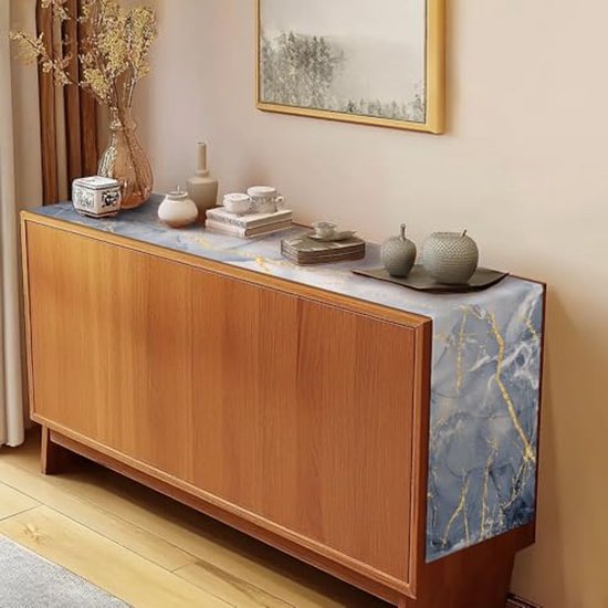 Smiry Tafelloper met linnenlook, lotuseffect 40 x 240 cm, afwasbaar, waterafstotend, modern, decoratie voor keuken, feestjes, rood