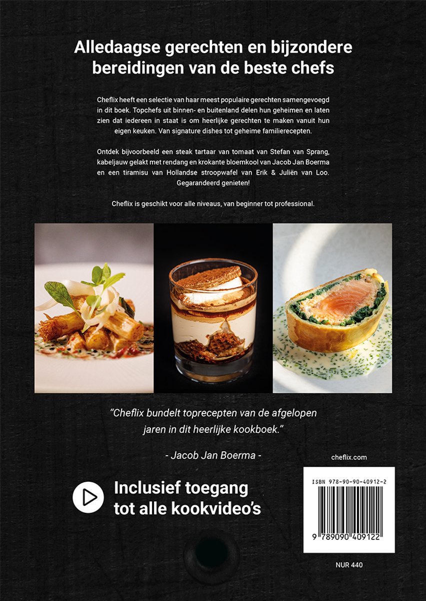 Recepten van de beste chefs - Cheflix (inclusief kookvideo's) - back cover