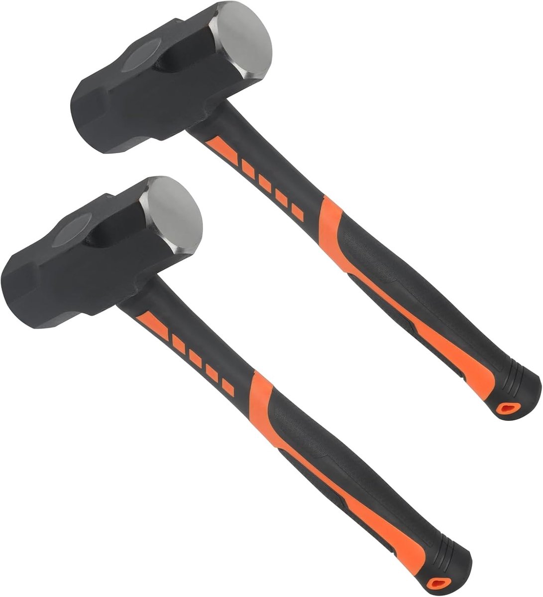 2 pieces 1800 g thumb hammer - 1800 g sledgehammer - fiberglass handle - sledge hammer 4 lbs - 37 cm long break hammer - oranje