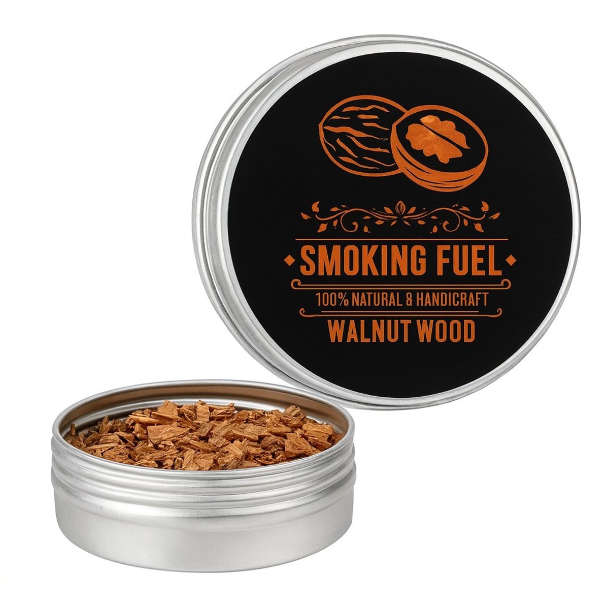 K&R Ventures® Walnoothout Rooksnippers – BBQ Rookhout & Cocktail Smoker Chips – Middelgrote Houtsnippers voor Barbecue, Rookoven & Whiskey Smoker – Intense Nootachtige Rooksmaak – Voor Vlees, Vis & Drankjes