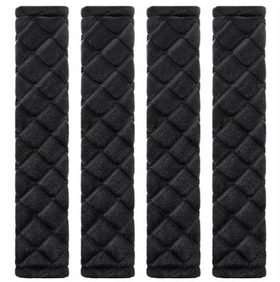 4 Pack Faux Schapenvacht Autogordel Pads Veiligheidsgordel Protector Soft Comfort Seat Belt Schouderriem Cover Harness Pad voor Nek en Schouder (Charcoal Black