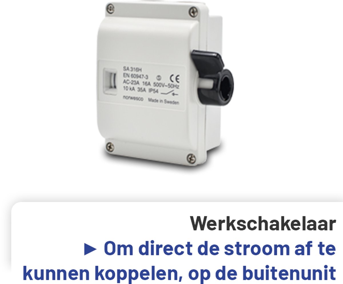 Aircopipe Airco Installatiepakket 1/4x1/2 voor airco's van 5,0 tot 6,3kW Lengte: 15 Meter