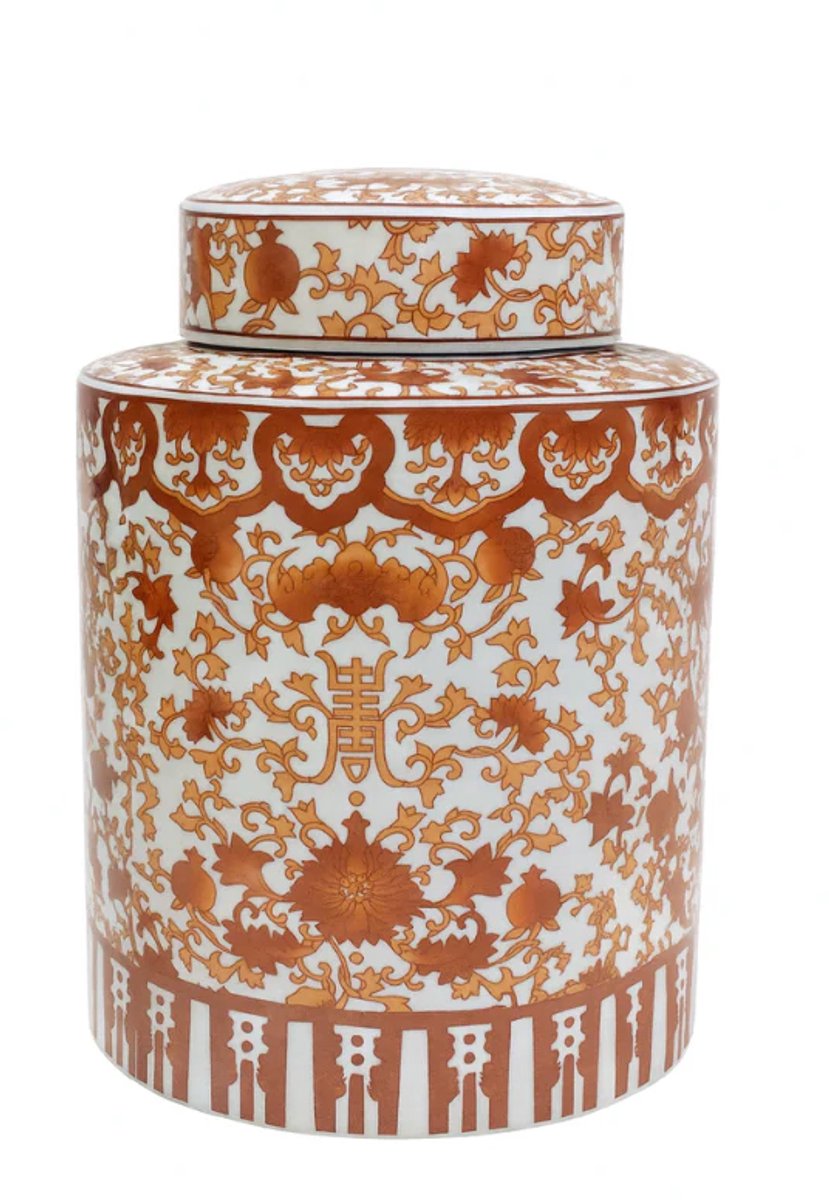 Residencia Interieur - Keramieke Pot Venturo – Wit/Koraal – Luxe Decoratieve Pot