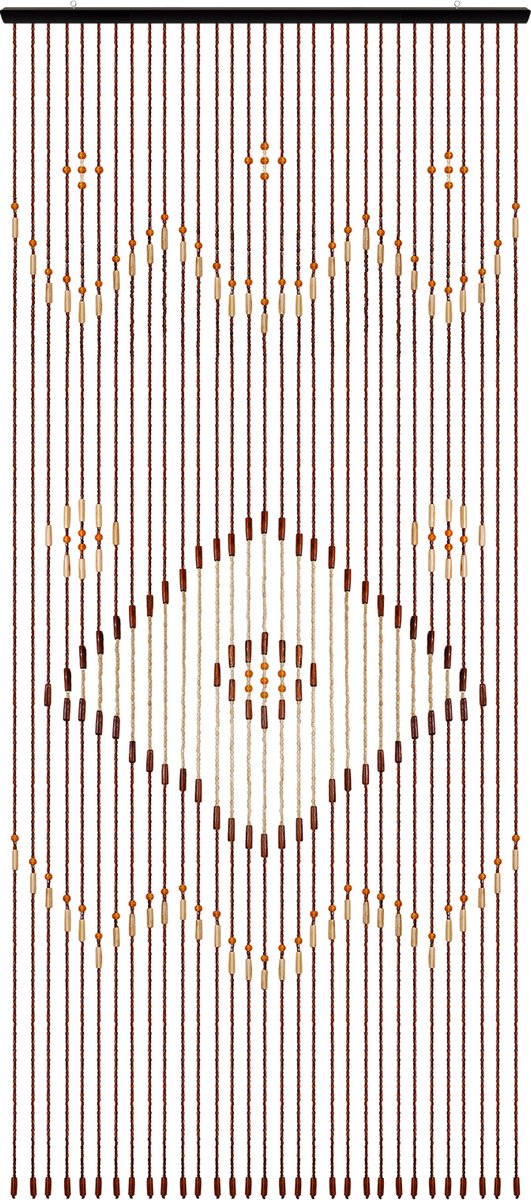 Bamboe Kralengordijn Deurgordijn 31 Strengen Natuurlijk Parelgordijn Draadgordijn 208*90cm