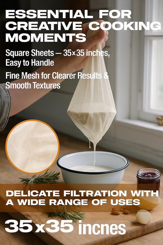 Étamine BOTC - mousseline douce - chiffon de passage - 100% lin - écru - micro mousseline - 95 x 90 cm - 2 pièces