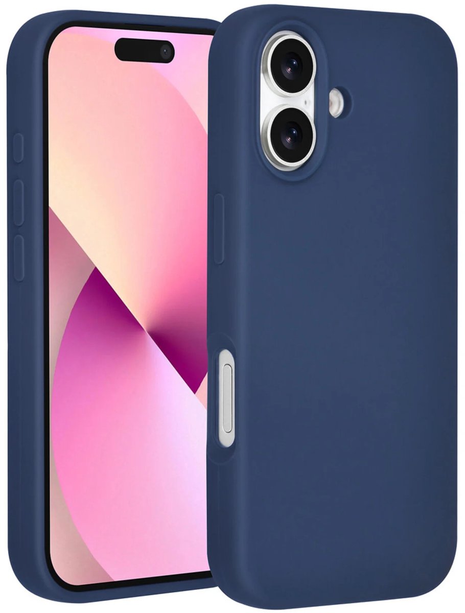 Backcover - Premium Liquid Silicone Soft Hoesje - Geschikt voor: iPhone 17 - Donker blauw