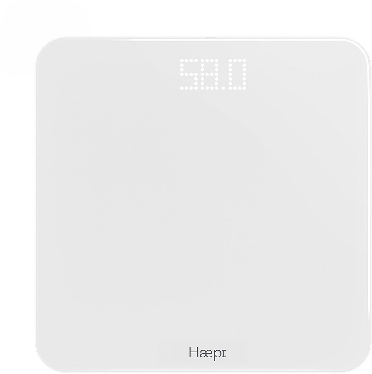 Haepi Taylor - Elektronische personenweegschaal - Ultradunne weegschaal - Matglasoppervlak - Strak design - oplaadbaar USB-C - LED-scherm