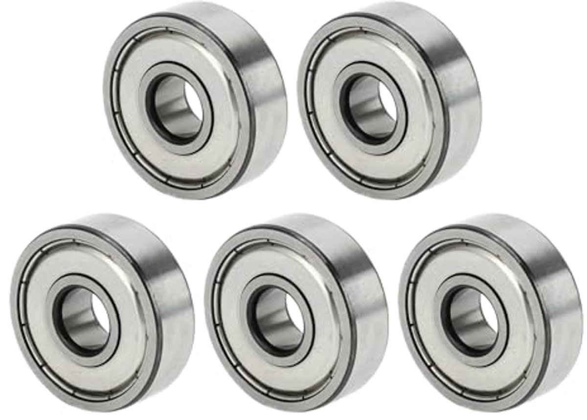 6301ZZ Diepe groefkogellagers P6 12 x 37 x 12 mm gesmeerde lagers dubbele metalen afdichting zilverkleurige scooter skateboard wiel - pak van 5
