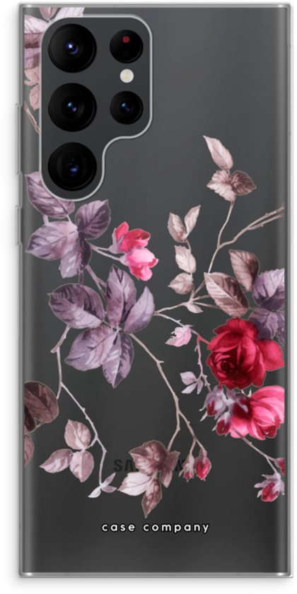 Case Company® - Coque Samsung Galaxy S22 Ultra - Belles fleurs - Coque souple pour téléphone - Protection sur tous les côtés et bord d'écran