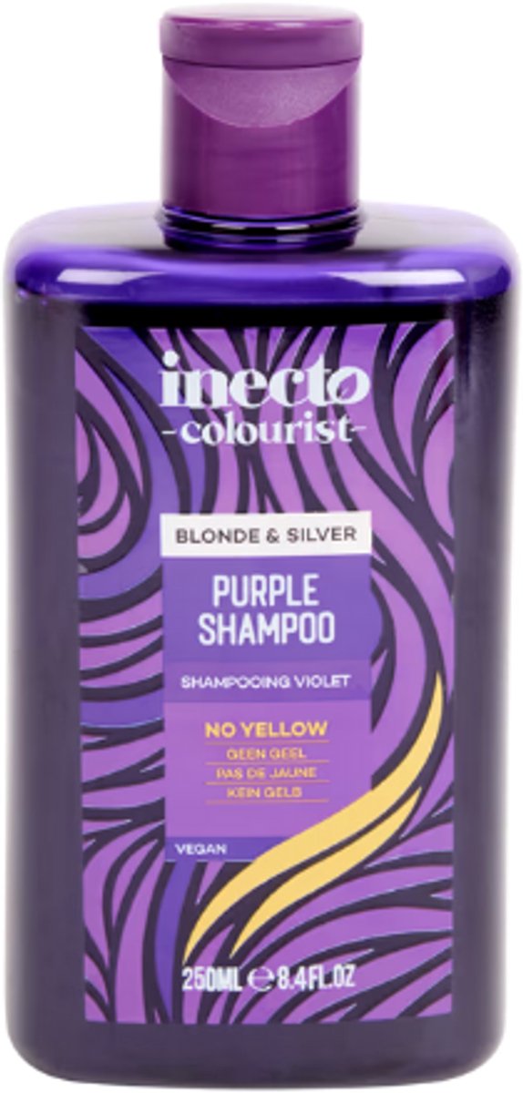 Purple Shampoo - Inecto Colourist | 1x 250ml - Zilvershampoo - Blond & Silver | Vegan - Anti-geel