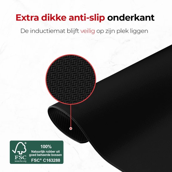 KitchyMist Inductie Beschermer 90x52 cm - Zwart Effen - Kookplaat Beschermer - Afdekplaat voor Kookplaat - Inductie Mat - Spatscherm Achterwand Keuken