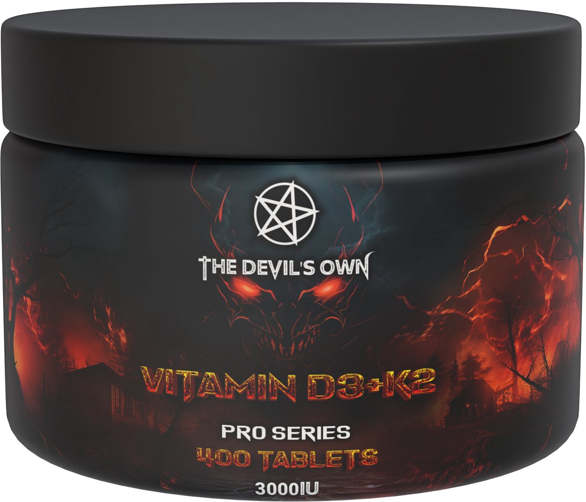The Devil's Own Vitamin D3 + K2 – 400 Tabletten – 3000 IU Vitamine D3 & Vitamine K2