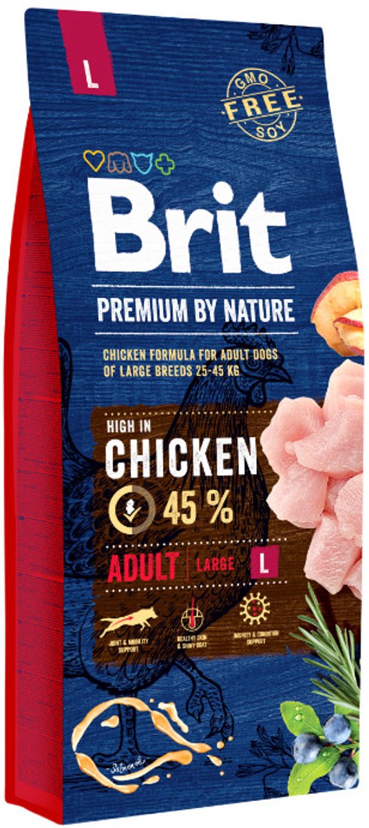 Brit premium adult large 15kg hondenvoer