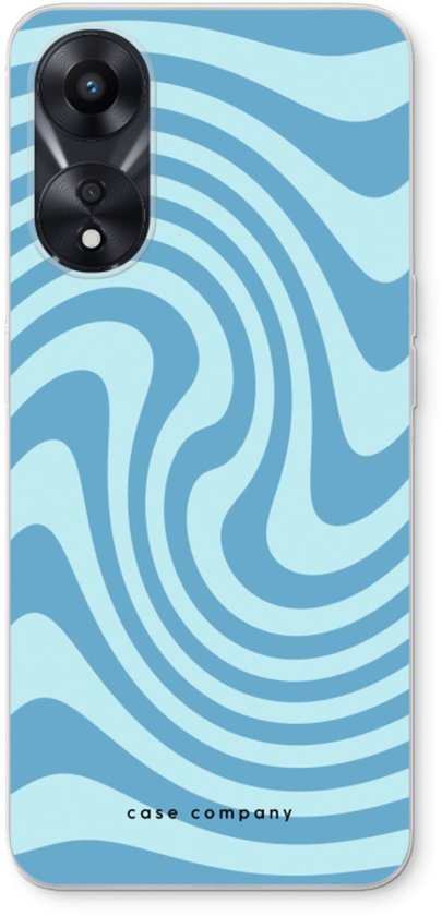 Case Company® - Hoesje geschikt voor Oppo A78 5G hoesje - Swirl Blauw - Soft Cover Telefoonhoesje - Bescherming aan alle Kanten en Schermrand