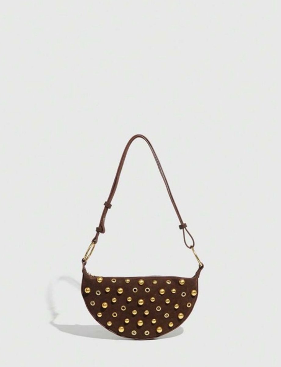 Bruine tas - schoudertas - handtas - tas - schoudertas met stuch - bruine tas - tas met stutch - schoudertas - bruine tas met stuch - bruine schoudertas - schoudertas bruine - handtas - tas - schoudertas dames -