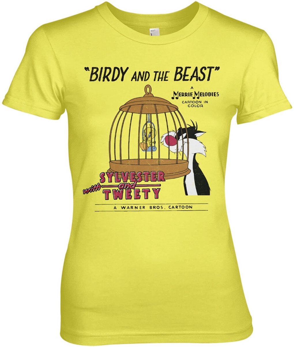 Looney Tunes Damen T-Shirt Birdy And The Beast Girly Tee WB-5-LT013-H94-9 Yellow-S