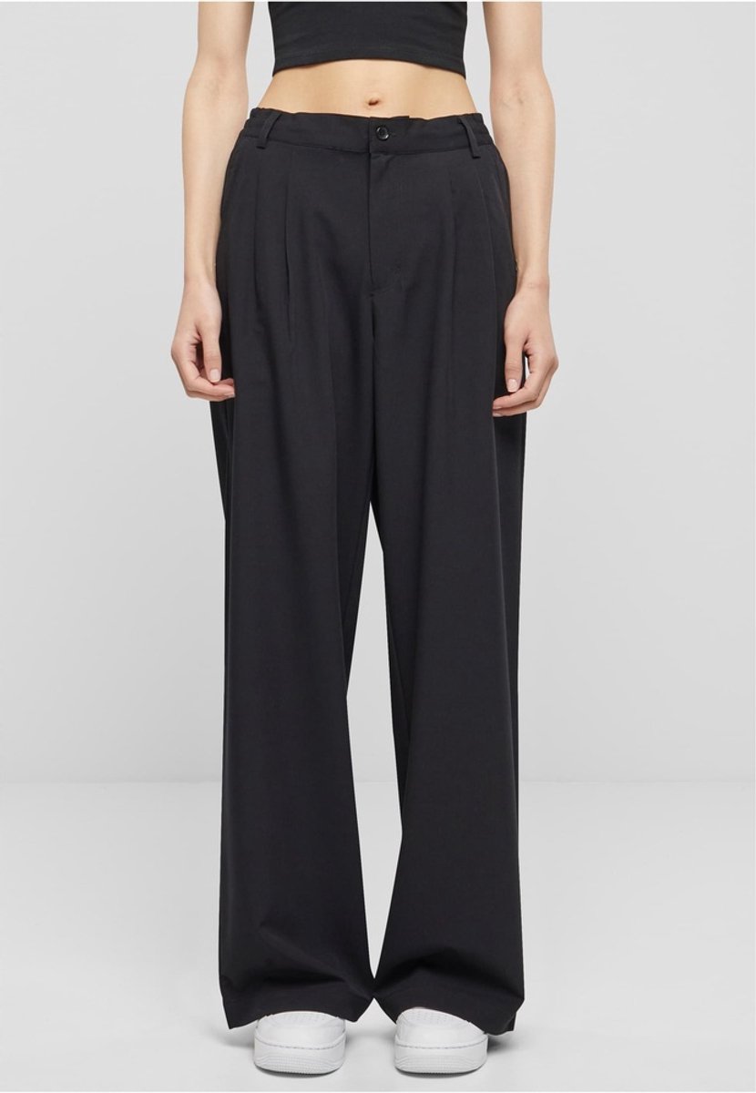 Urban Classics Ultra Wide Pleat-Front Wijde broek Taille 28 inch Zwart