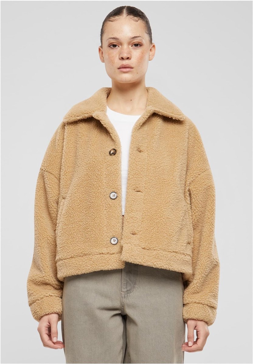 Urban Classics Short Sherpa Button Jacket XS Beige