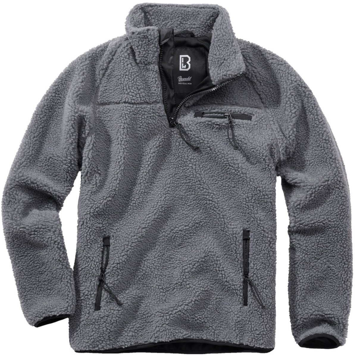 Brandit Teddyfleece Troyer Sweater/trui S Grijs