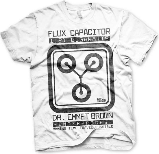 Back to the Future Flux Capacitor T-Shirt White-S | bol