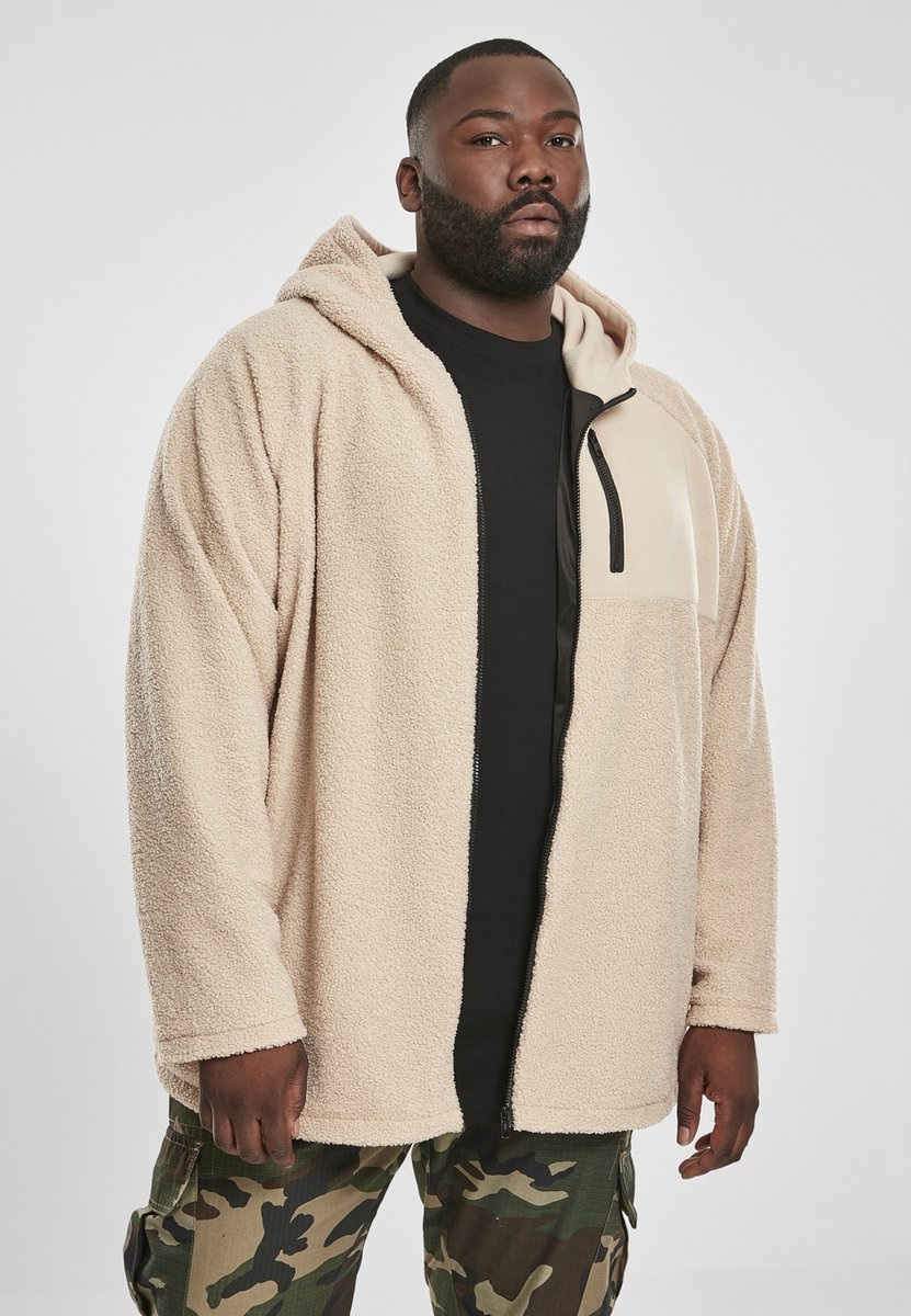 Urban Classics Hooded Sherpa Jacket S Creme