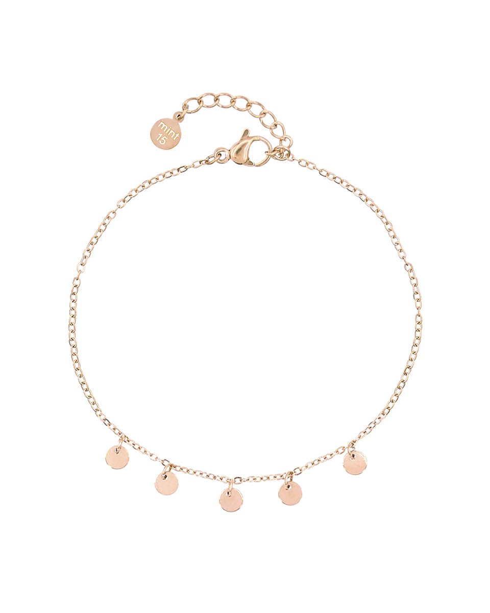 Mint15 Armband kleine muntjes - Roségoudkleur RVS/Stainless Steel