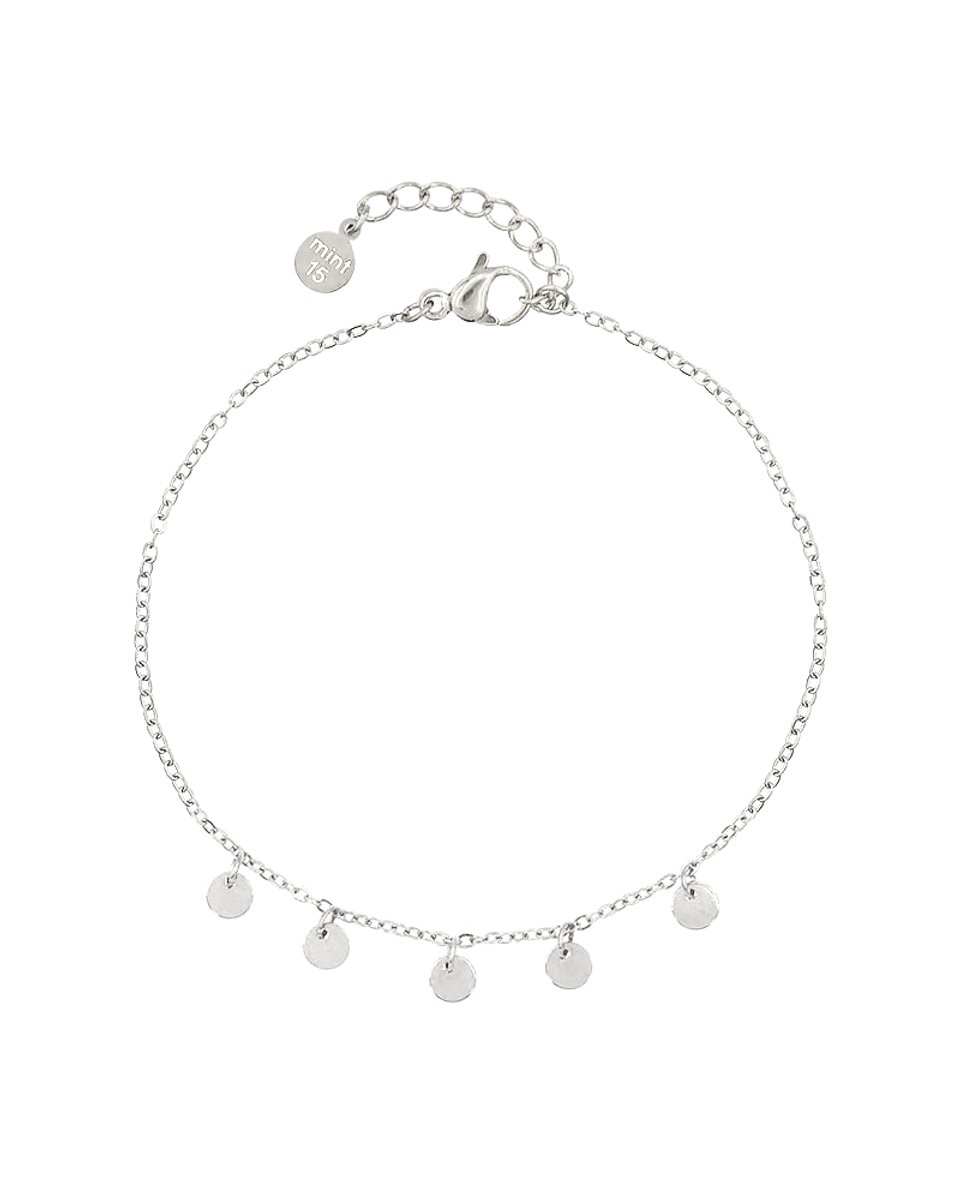 Mint15 Armband kleine muntjes - Zilverkleur RVS/Stainless Steel