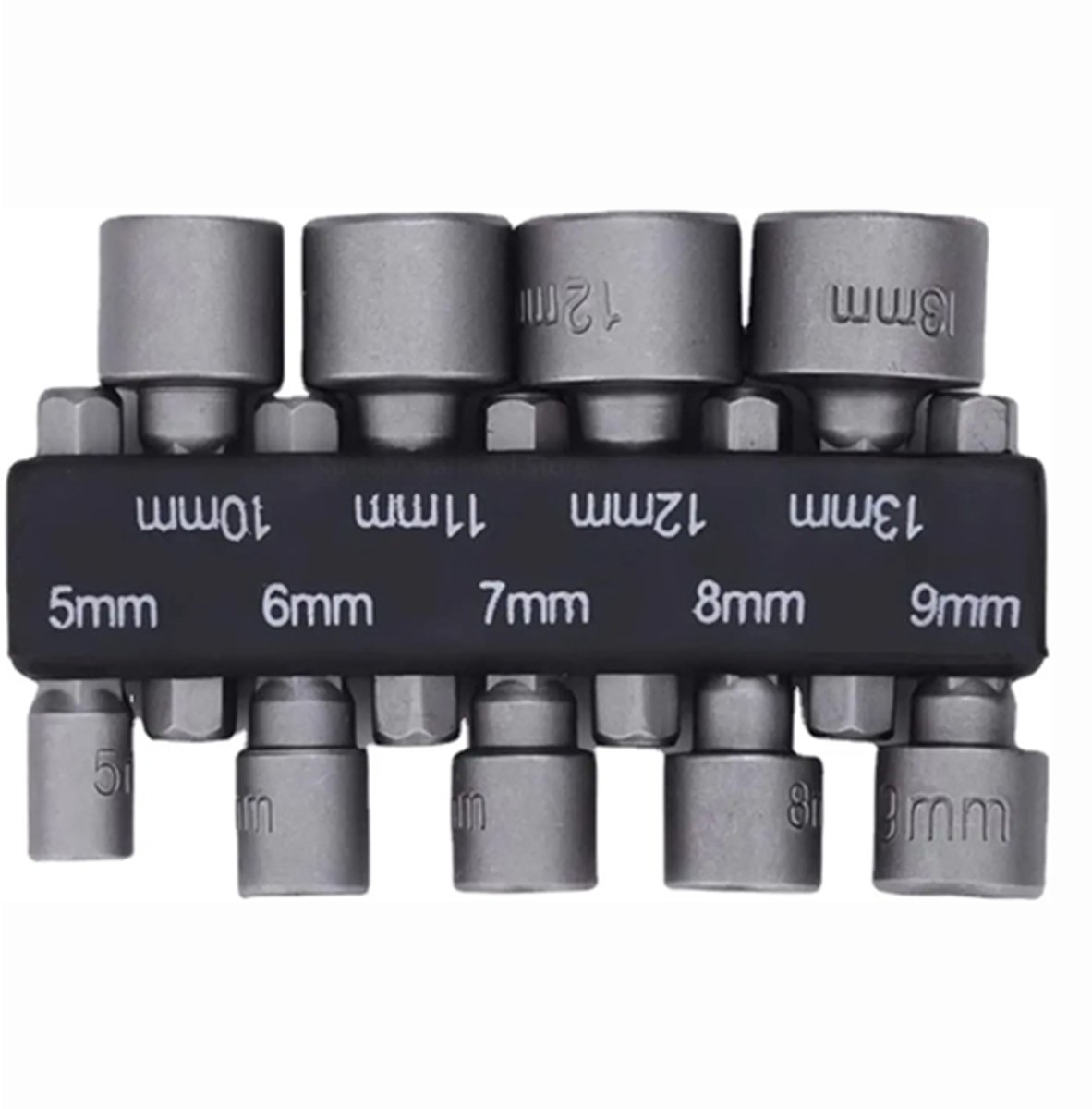 Bitdopset 9-delig – 5 t/m 13 mm – Korte Doppen – Hex Sockets – Schroefbit Set voor Accuschroevendraaiers & Boormachines