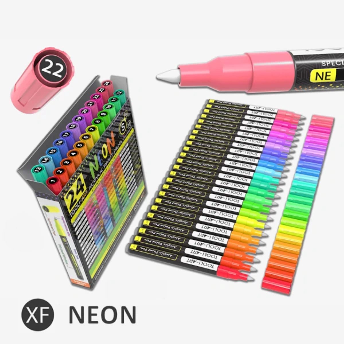 TOOLI-ART Acrylmarker Pro Color EF 0,7 mm set van 22 - Bruintinten | Be Creative Shop