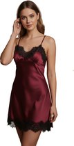 Pyjama sexy sans manches + Slip assorti - Chemise de nuit - Chemise de nuit courte - Satin - Pour elle - Bonne qualité