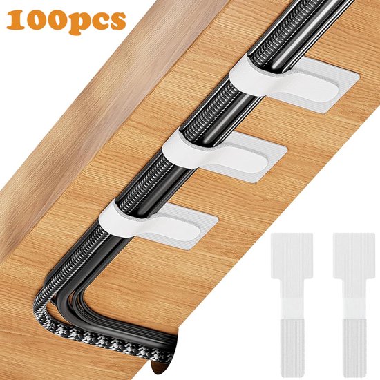 80 stuks klittenbandkabelbinders, hersluitbaar, zwarte kabel