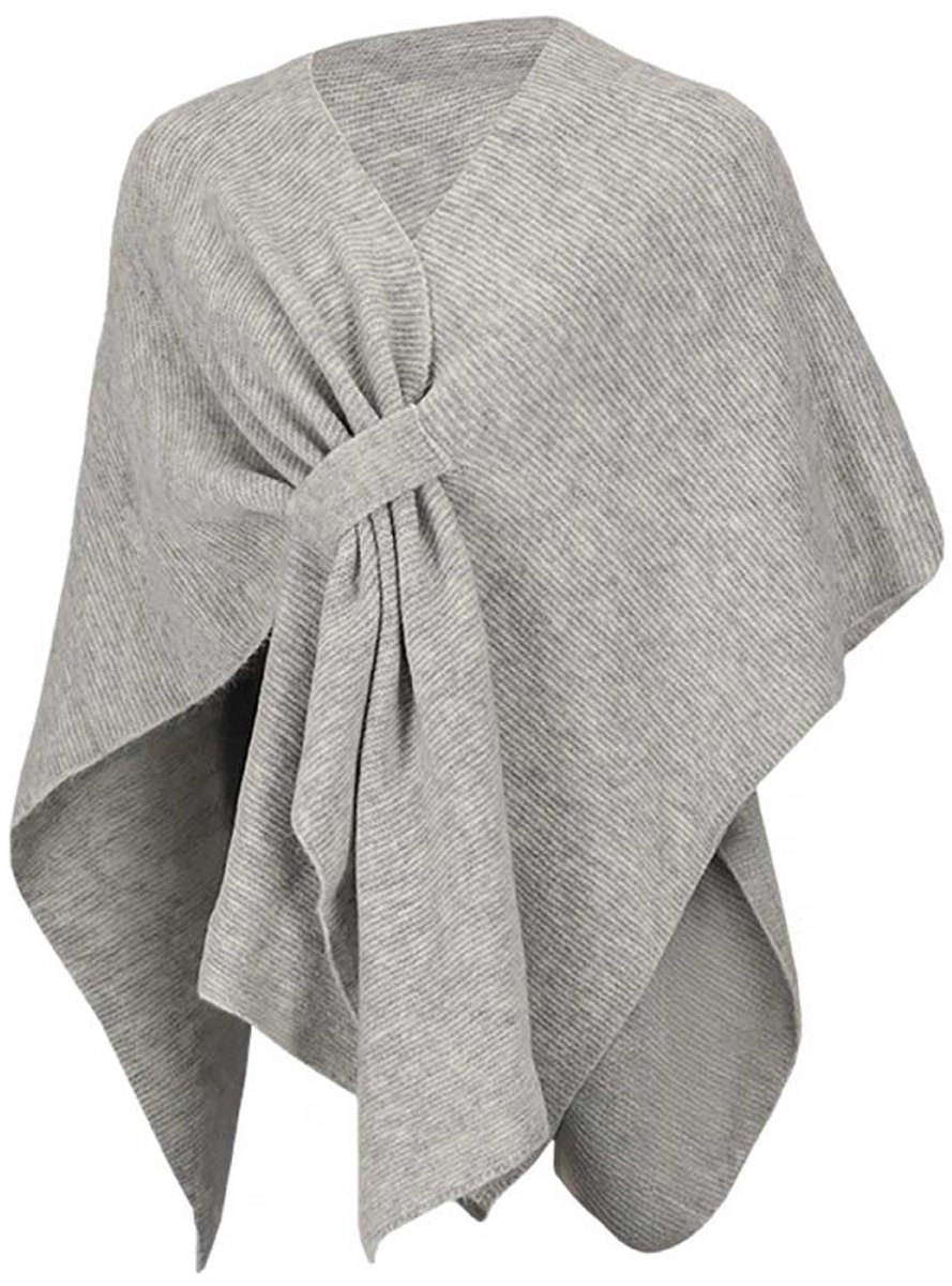 Dames poncho one size - licht grijs