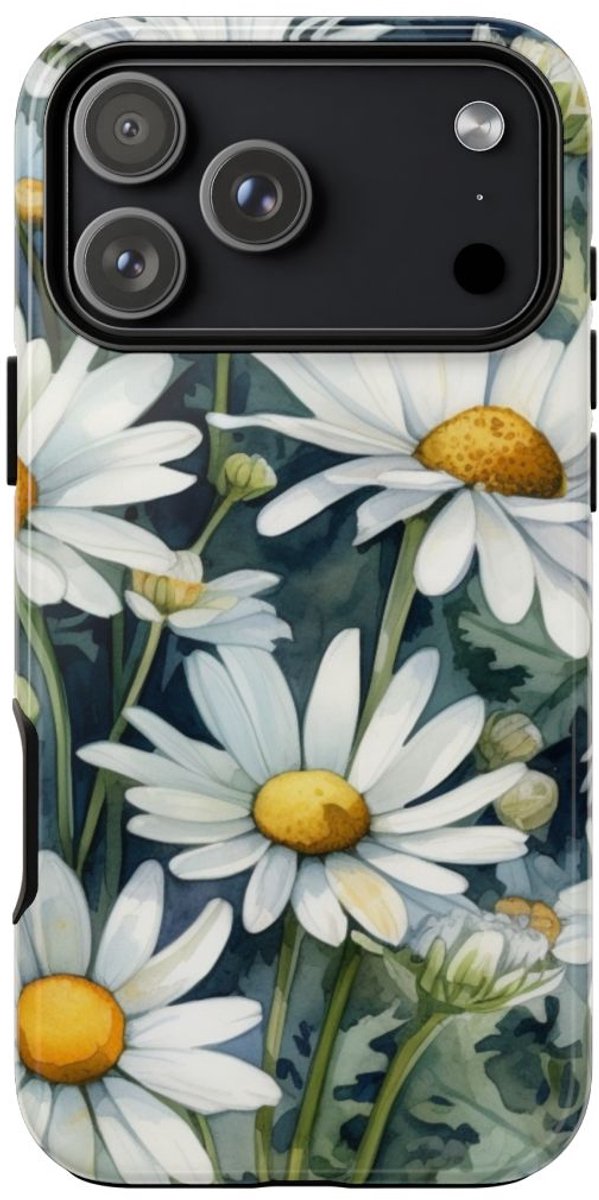 Witte Kamillebloemen in Aquarel – Telefoonhoesje Geschikt voor iPhone 17 Pro Max